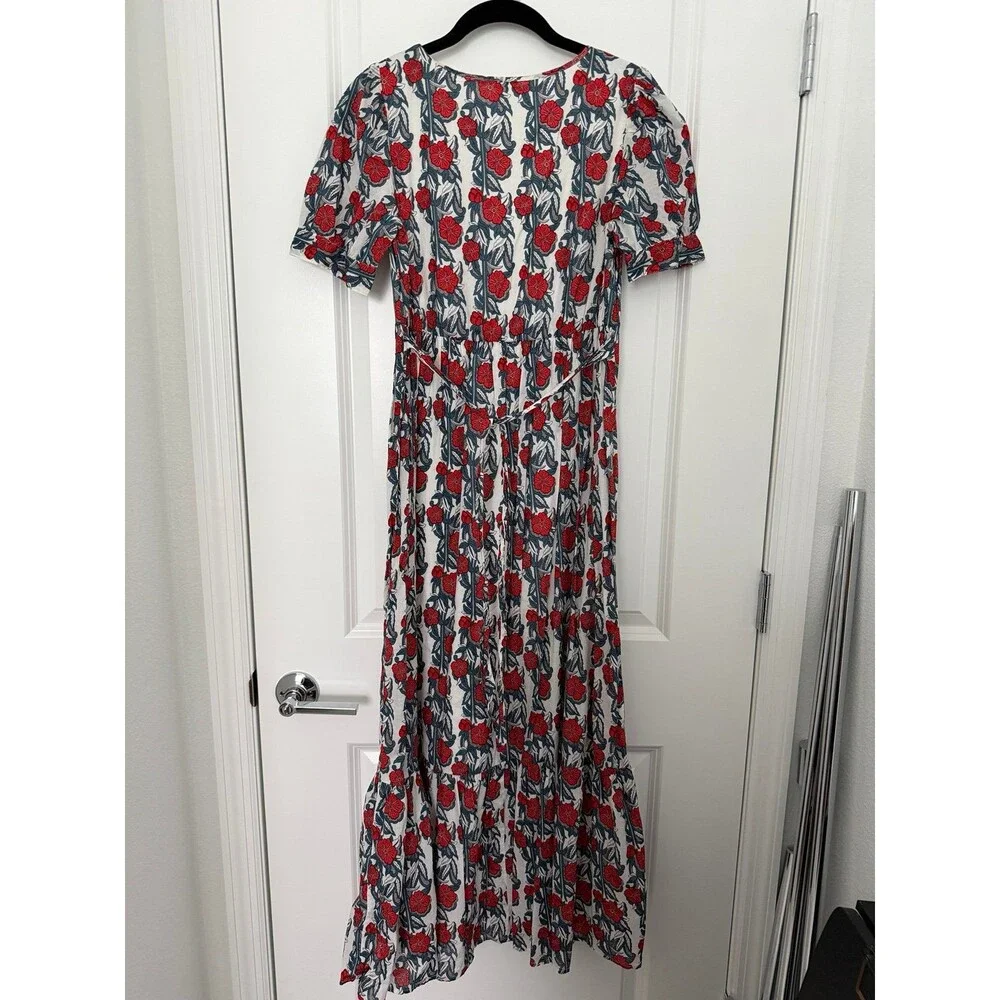 Vintage J Crew Floral Print Maxi Dress Size XXS Back Tie